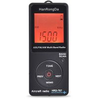 Radio Aircraft Band Receiver FM/AM/AIR Radio World Band with LCD Display Lock Button Pocket Radio with Earphone