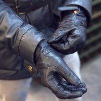 Hot Sale Motorcycle Breathable Genuine Leather Gloves Motocross Motorbike Mesh Black Glove