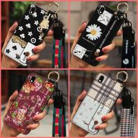 Wristband Durable Phone Case For Wiko Y61 Wrist Strap Simple Original Plaid texture Fashion Design protective TPU Soft