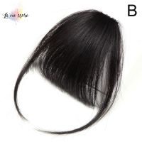 [La vis] Thin Neat Air Bangs Fake Hair Seamless Clips in Front Fringe Girls Hairpiece black+B