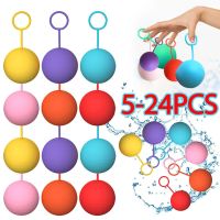 1-24pcs Swimming Pool Water Fighting Balls Water Balloons Absorbent Ball Adults Kids Party Toys Refillable Water Balloon Games Balloons