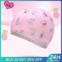 Swimming Pool Hat Free Size Cute For Men Women Swimming Cap Nylon Elastic Protection Long Hair Womens Cap Waterproof Cartoon