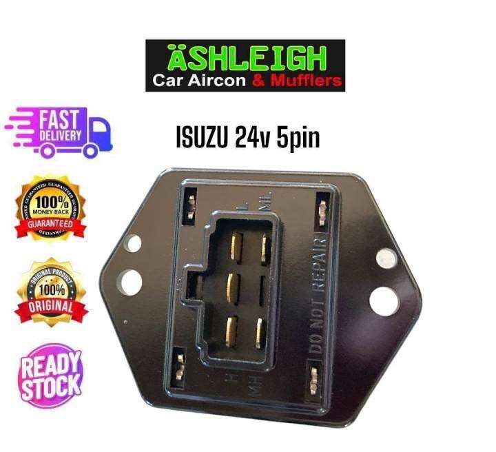 Isuzu 24v 5pin Resistor Block Car Aircon Parts for Blower motor Evaporator Cooling high speed