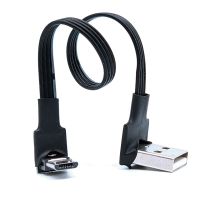 Super Flat flexible Up Down Left Right Angled 90 Degree USB Micro USB Male to USB male Data Charge connector Cable