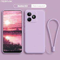 NORVIK ฝาหลัง TPU แบบนิ่มที่เป็นซิลิโคนเหลวสำหรับ Realme C51เลนส์เคสโทรศัพท์ NFC เคสกันกระแทกแข็งขอบตรงพร้อมสายคล้อง N26-D2