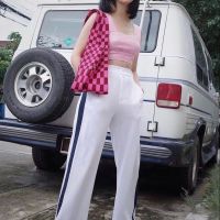 P010-104 PIMNADACLOSET - Square Neck Crop Top With Long Pants Set