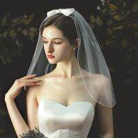 JIN IS YARN 2019 Real Photos One Layer  Short Woodland Wedding Veils with Comb New White Ivory Bridal Veils Hair Accessories