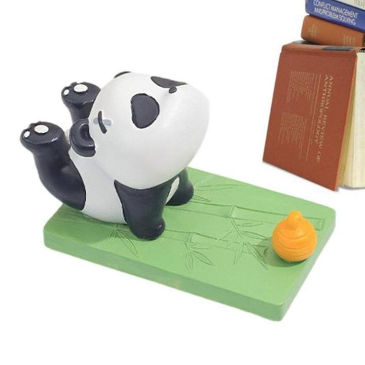 cute-phone-stand-resin-panda-shape-phone-stand-proper-height-desktop-ornaments-decorative-portable-for-living-room-dining-table-bedroom-and-kitchen-clever
