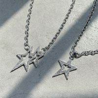 【Ready Stock】⚡? Korean Fashion Aesthetic Crystal Star Necklace Choker Punk Unique Pendant Necklace for Women Egirl Jewelry Y2K Accessories