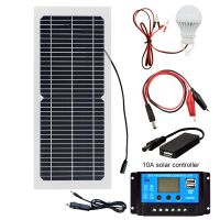 18V 10W Solar Panel Charger Complete Outdoor Camping Mountaineering Travel Solar kit Portable Power Supply For Phone Charging Wires Leads Adapters