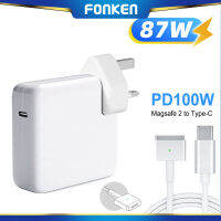 FONKEN 87W USB-C อะแดปเตอร์แล็ปท็อปชนิด C แท่นชาร์ตชาร์ตเร็ว PD สำหรับ M-A-Book Pro 12นิ้ว13นิ้ว2016-2019ทัชบาร์โน้ตบุ้ค