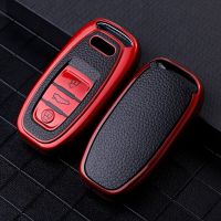 TPU Car Key Case for Audi A4 A5 A6 A7 A8 Q8 Q5 S6 S7 S5 S4 RS6 RS7 3 Buttons Smart Keyless Entry Remote Control Protector Cover Key Chains