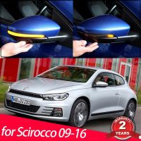 ปีกข้างสีเหลือง LED กระจกมองหลังสัญญาณไฟเลี้ยวแบบไดนามิกไฟสำหรับรถ Volkswagen VW Scirocco 2009 -2016แต่งรถ