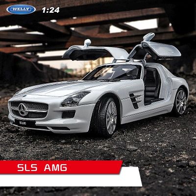 WELLY 1:24 Mercedes Benz SLS AMG Sports Car Alloy Model Toy Diecast Model Simulation Car Decoration Boy Collection Gift B151