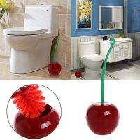 ✸ Creative Lovely Cherry Shape Lavatory Brush Toilet Brush amp; Holder Set Red Toilet brush toilet holder bathroom accessories