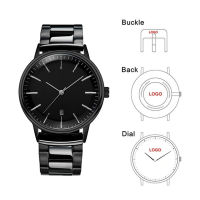 CL047G Stainless Steel Metal Band Calender Men Watch Simple Big Dial Watch Custom Logo