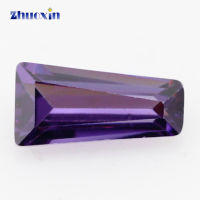 Size 2x1.5x1~6x3x2mm Amethyst Trapezium Shape 5A CZ Stone Synthetic Gems Cubic Zirconia For Jewelry