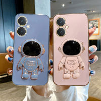 เคสโทรศัพท์Vivo Y27 5G Y27 4G ใหม่2023มาการองสีชุบปลอกอ่อนทรงนักบินอวกาศเคสหรูหรา เคสVivo Y27 4G