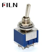 ON-ON SPDT mini Switch 6pins MTS-202 ON ON 6A 125V blue color Small toggle switch