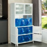 [COD] Storage cabinet balcony kitchen anti-cockroach cupboard storage European simple aluminum alloy economical