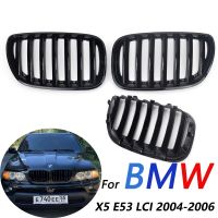 ตะแกรงกีฬาไตสีดำเงาด้านหน้าที่มีคุณภาพสูง X5 E53ตะแกรงสำหรับ BMW LCI 2004 2005 2006ชนิดเปลี่ยนแต่งรถ