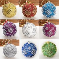 8CM Christmas Ball Ornaments for Xmas Tree Hanging Bauble Ball Decorations Pendant Drop Ornament for Christmas Party New Year