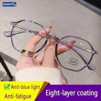 Seemfly Anti-blue Reading Glasses Fashion Transparent HD Polygon Resbyopic Eyewear With Degree 1 1.5 2 2.5 3 3.5 4