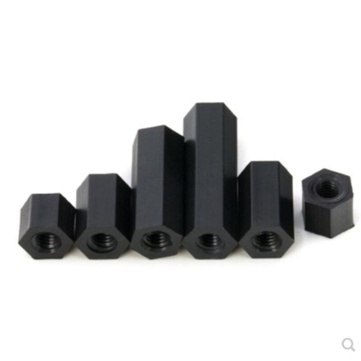 20-50pcs-female-to-female-nylon-standoff-m2-m2-5-m3-m4-l-white-black-pcb-nylon-standoff-spacer-column-plastic-spacing-screws-nails-screws-fasteners
