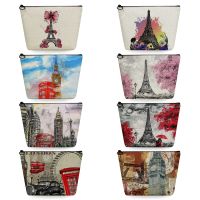 Travel Toiletry Bags Eiffel Tower Big Ben Print Women 39;s Cosmetic Bag Makeup Organizer Famous Building Fashion School Pencil Case