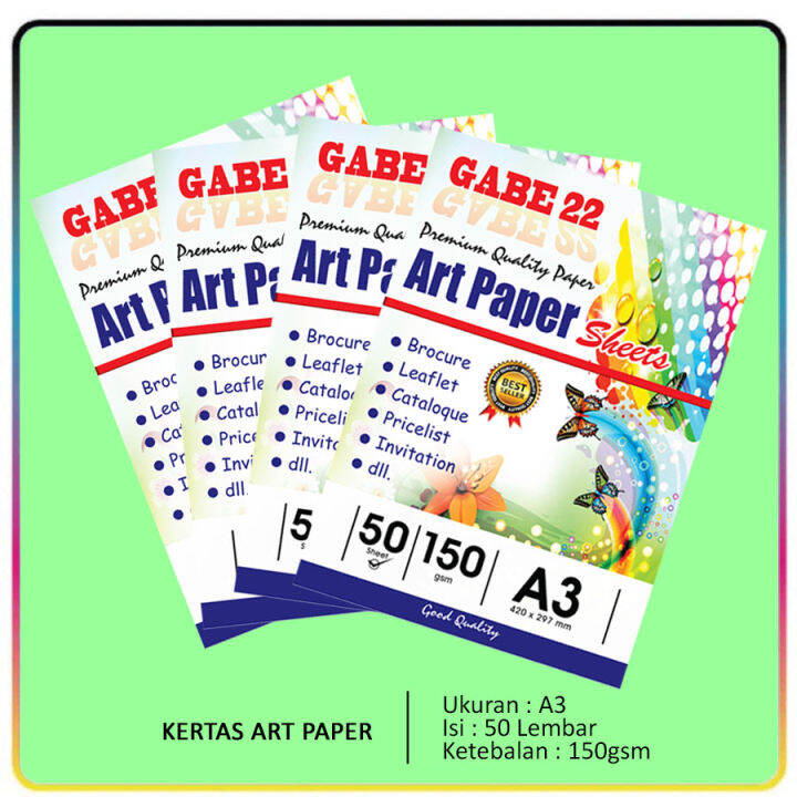 KERTAS ART PAPER A3 ISI 50 lembar 150gsm A3 Lazada Indonesia
