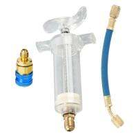 with Low Side 30ml/1 Oz Useful Manual Oil Injector Adapter Lightweight Dye Injector Durable for Air Conditioner