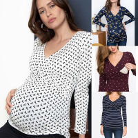 Maternity clothes for  women top maternity T-shirt new autumn long sleeve pregnancy breast-feeding tops