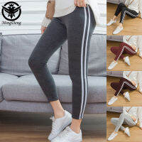 Minden Leggings 8939# กางเกงออกกำลังกายผู้หญิง ผ้าคอตตอน แถบข้างสองแถบ ขายาว 5 สี ทรงรัดรูป