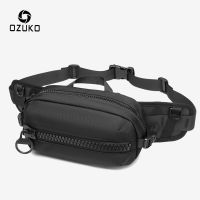 OZUKO Waterproof Men Waist Bag Fashion Chest Pack Male Outdoor Sports Crossbody Bag Short Travel Belt Fanny Pack Shoulder Bags Running Belt