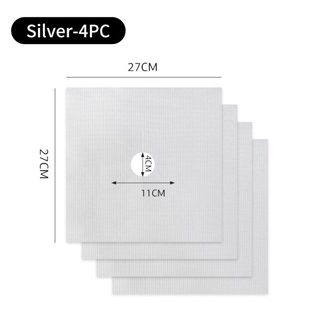 แผ่นป้องกันหม้อหุงข้าวเตาแก๊สสำหรับอุปกรณ์เครื่องครัวในครัว1-4ชิ้นเตาแก๊สแผ่นปูรองพื้น
