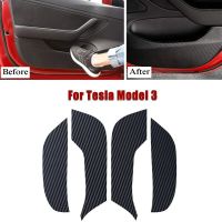 Car Accessories Door Anti Kick Pad Protection Anti-dirty Film Protector Stickers For Tesla Model 3 Carbon Fiber Decoration