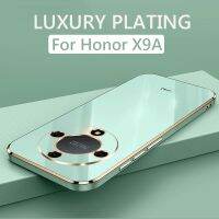 {OLI STUDIO} เคสมือถือชุบโลหะทรงสี่เหลี่ยมจัตุรัสสุดหรูสำหรับ Honor X9A HonorX9A 5G ซิลิโคนกันกระแทกฝาหลัง