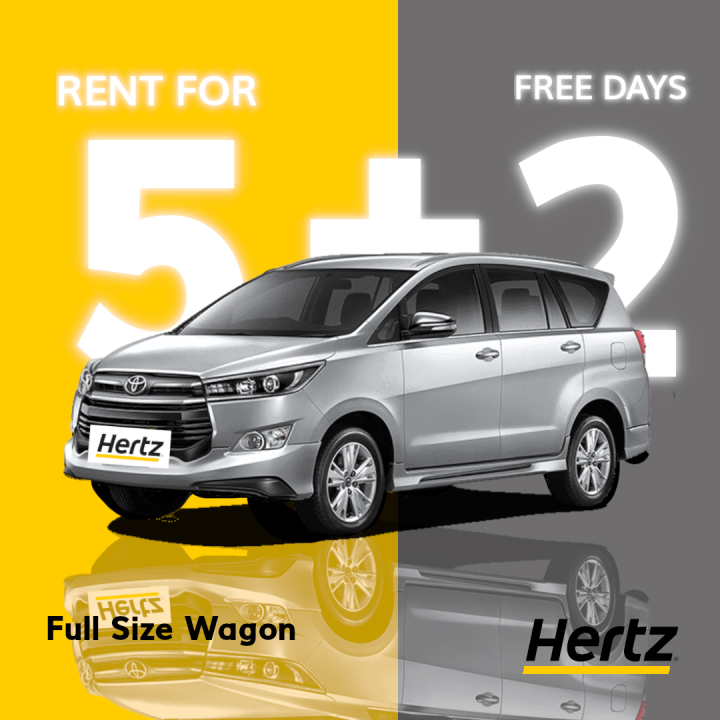 Fullsize Wagon 5 Days + 2 Free Car Rental Toyota Innova Sanitized Car