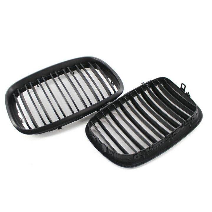 matte-black-front-bumper-dual-slat-front-kidney-grill-grille-for-bmw-x5-x6-e70-e71-2007-2014