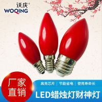 โรงงานอุปทานโดยตรง LED โคมไฟพระพุทธรูปสีแดงโคมไฟเทียนสีแดงโคมไฟดอกบัวโคมไฟแหลมสีแดง E12 E14