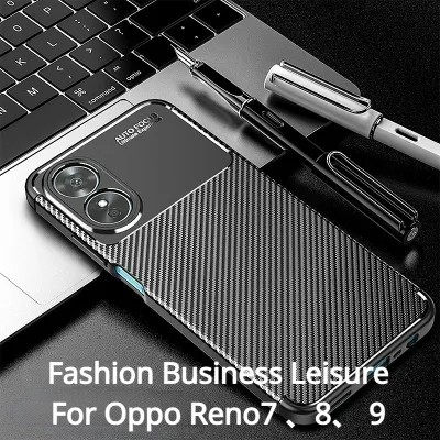 เคสผิวสัมผัสคาร์บอนไฟเบอร์สุดหรูสำหรับ Oppo Reno 8T 4G Reno 7 8 9 9pro Plus 2023 Reno7 Reno9ซิลิโคน Reno9ธุรกิจแข็งกันแรงกระแทกเคสเลนส์กล้องปกป้องโทรศัพท์แบบบางกรอบด้านหลังลำลองธุรกิจแฟชั่น