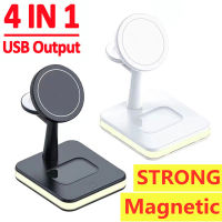 15W 3 In 1 Magnetic Wireless Charger Stand สำหรับ Macsafe 14 13 12 Pro Max Fast Charging Dock Station