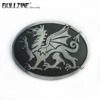 หัวเข็มขัดมังกร Bullzine ที่มีผิวเคลือบสีดำ Fp-03526เหมาะสำหรับสายพานกว้าง4ซม.