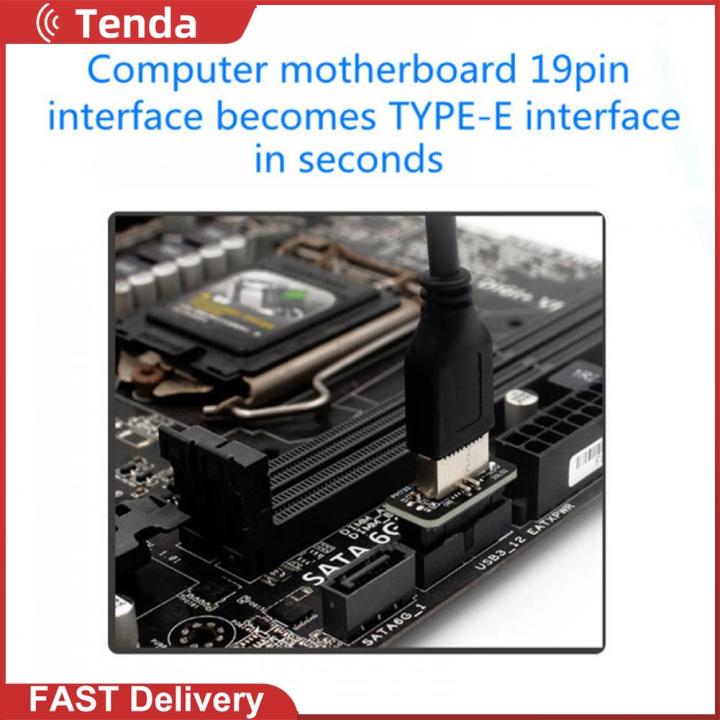 Motherboard Usb3 0 19p 20p To Type E Converter Adapter Chassis Front Type C Plug In Port Lazada