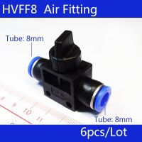 QDLJ-High Quality 6pcs Hvff8  Pneumatic Flow Control Valve;hose To Hose Connector;8mm Tube* 8mm Tube;all Size Available