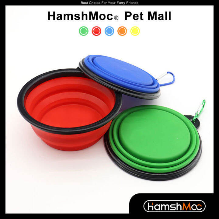HamshMoc Collapsible Dog Bowls Portable Travel Dog Bowls with Carabiner