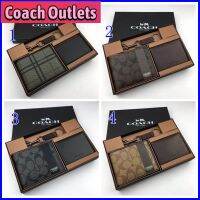 Hot Selling Coach Short Purse Men S Fashion Plaid Folding Purse With Gift Box 74699 74102