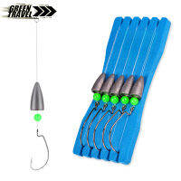 5Pcs Fish Line Binded Hooks ชุด Handmade Long-Throwing Fishhooks Luminous เหยื่อตกปลา Tackle Kit