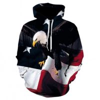 American Eagle 3D Printed Fun Design Usa Flag Hoodie Fashion Mens Women Sports Street Wear Skateboard Thin Sweatshirt Pullovers