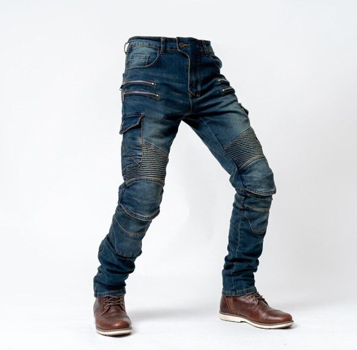 motopants-กางเกงขี่มอเตอร์ไซค์ผู้ชาย-กางเกงยีนส์ขับออฟโร้ดกางเกงมอเตอร์ครอสดีไซน์แบบมีซิปพร้อมอุปกรณ์ป้องกัน